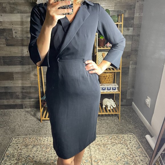 Vintage Dresses & Skirts - VTG Delta Collection Navy Stewardess Uniform Dress